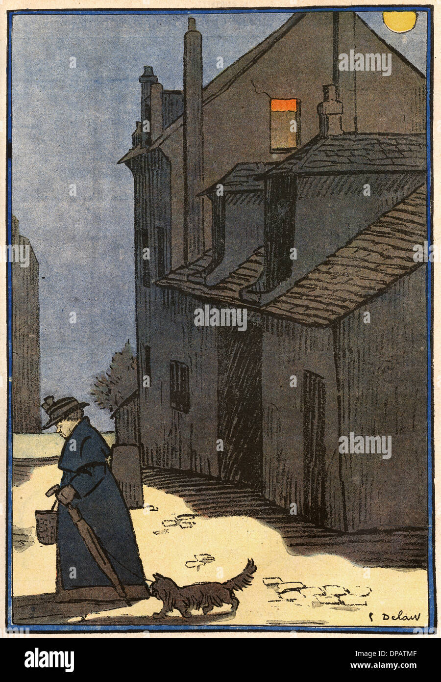 Cartoon, Montmartre bei Nacht, WW1 Stockfoto