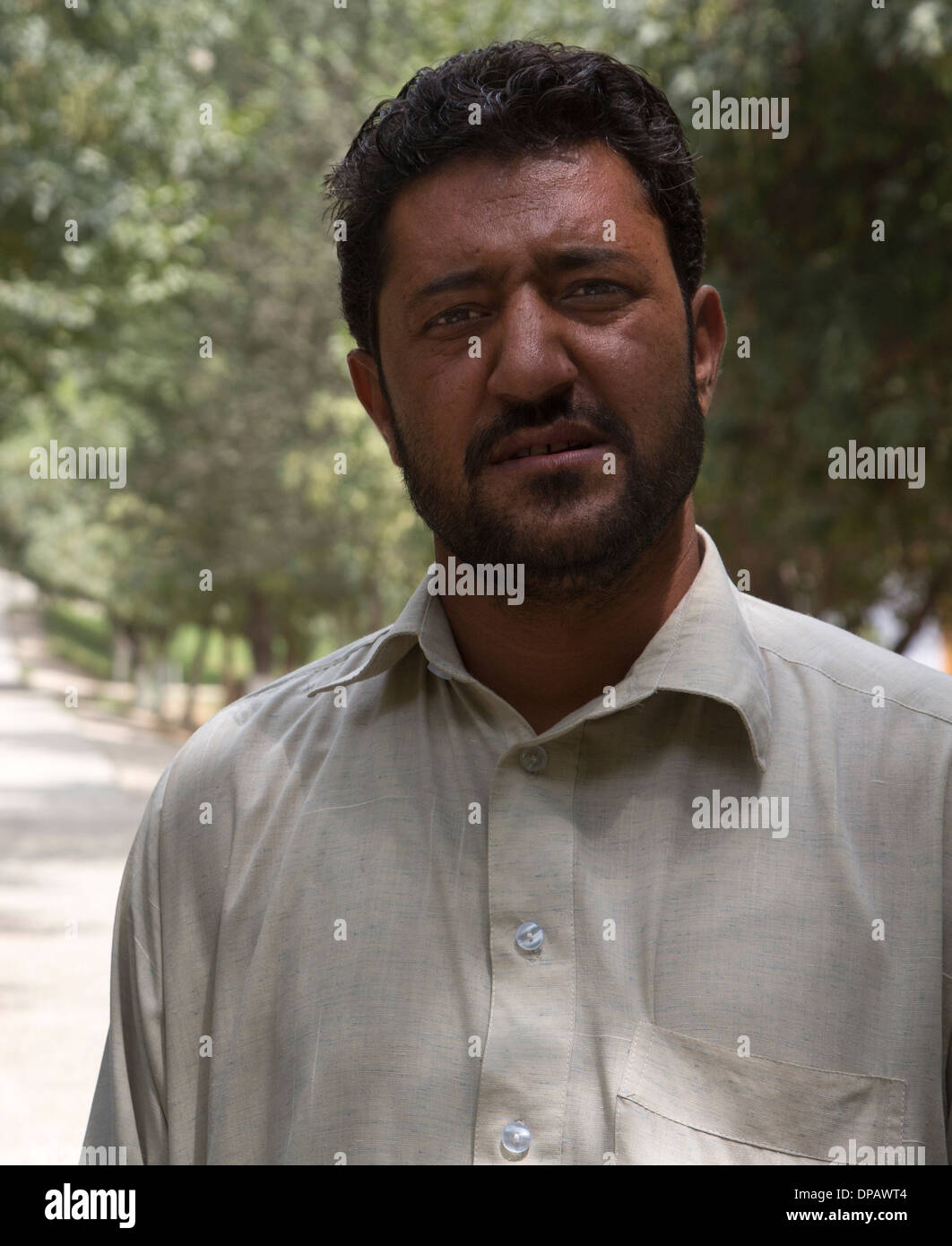Afghanischer Mann in Bagh-e Babur, Kabul, Afghanistan Stockfoto