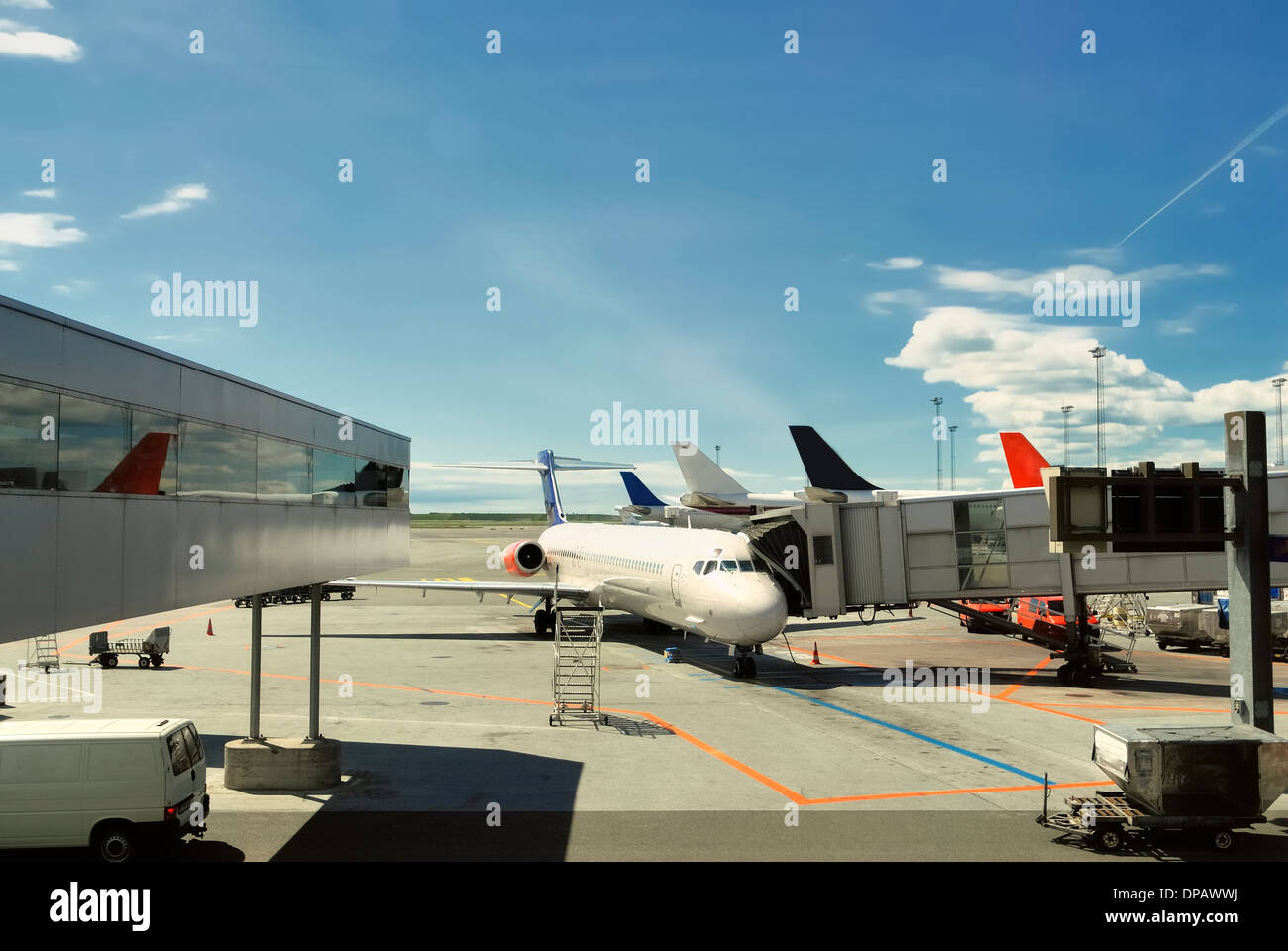 Flugzeuge am Flughafen Stockfoto