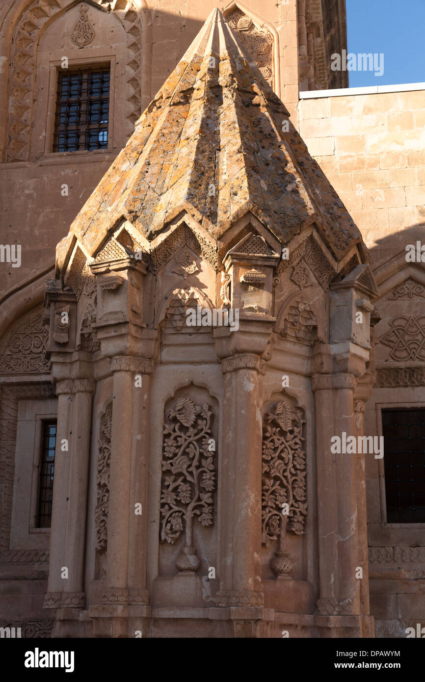 Detail des Mauerwerks, Ishak Pascha Palast in der Nähe von Doğubayazıt, Türkei Stockfoto