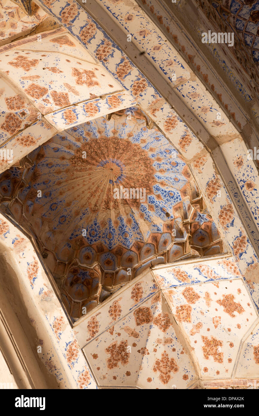 Detail der bemalten Innere des Mausoleums von Gawhar Shad, Herat, Afghanistan Stockfoto