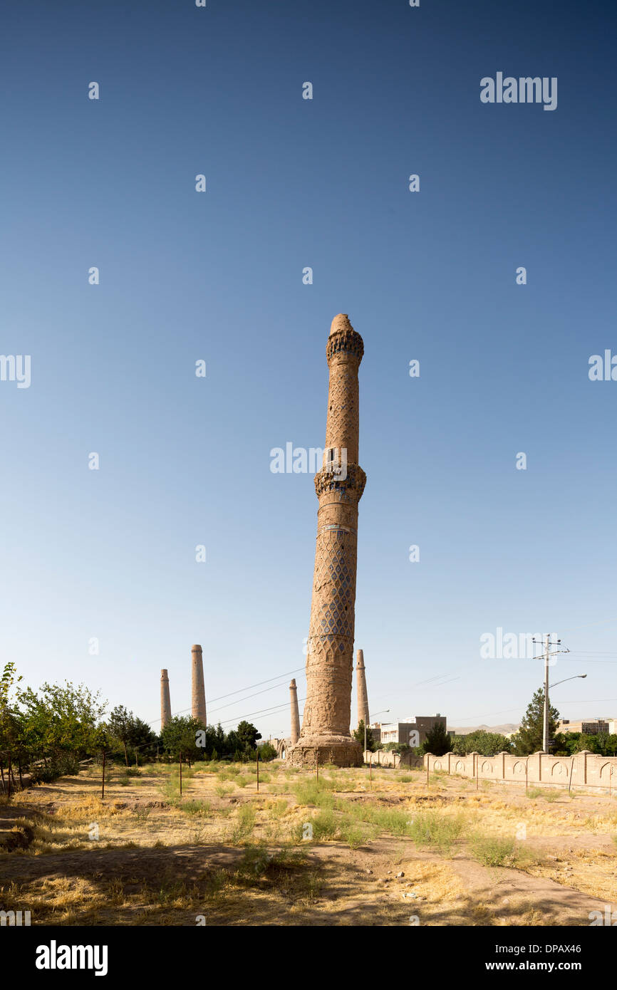 Das Minarett der Madrasa von Gawhar Shad, Herat, Afghanistan Stockfoto