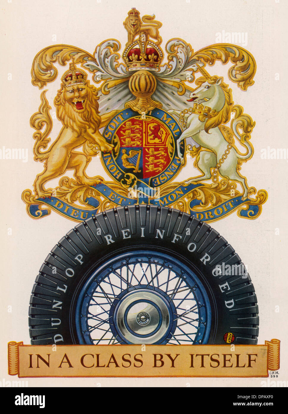 Werbung für Dunlop-Reifen 1931 Stockfoto