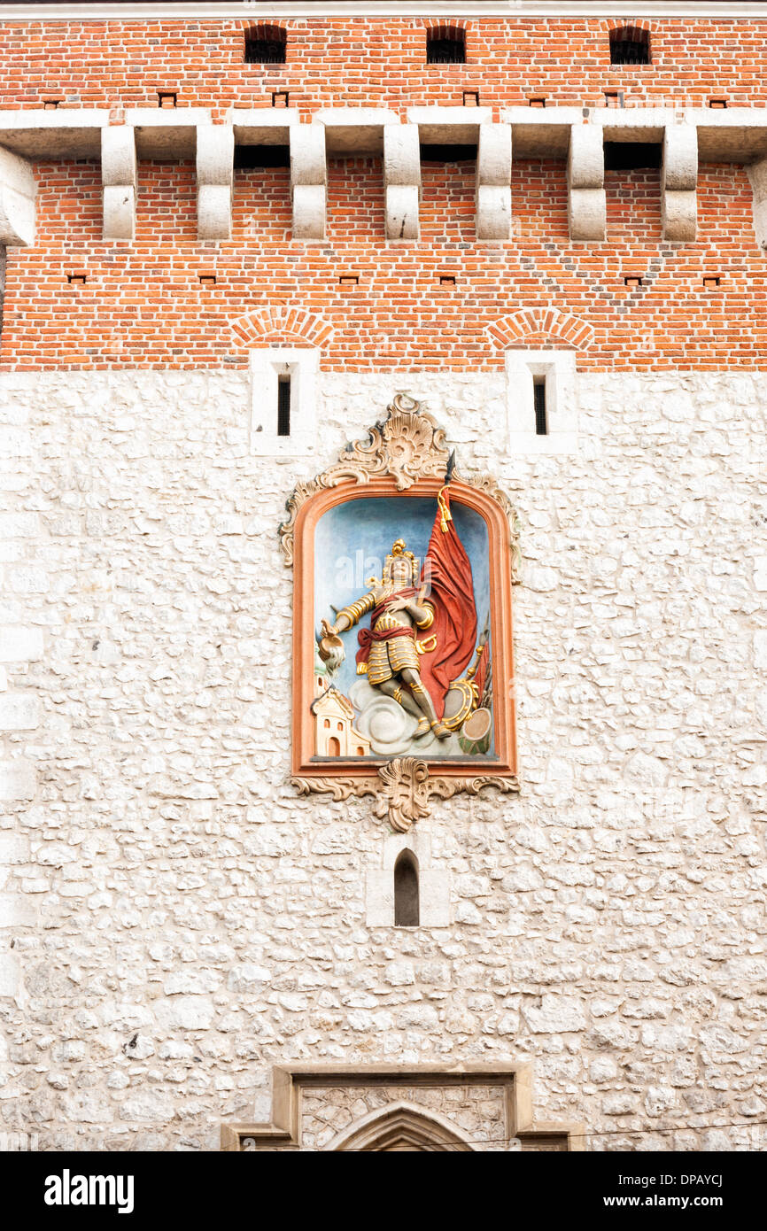 Florian Tor, 1300 AD, alte Stadtmauer, Krakau, Polen, Europa Stockfoto