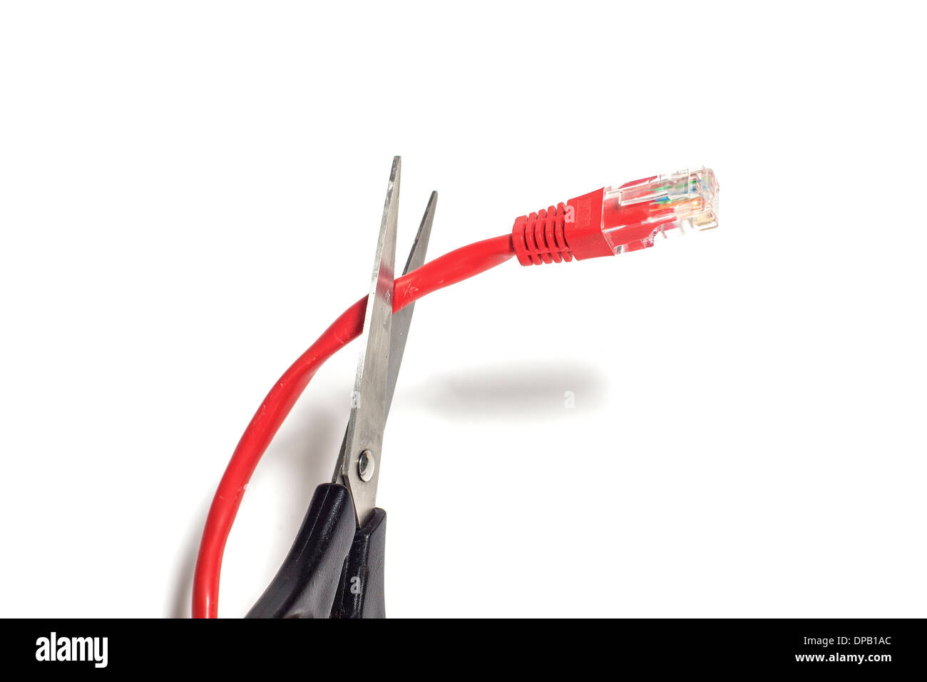 Schere schneiden net Kabel: Zensur-Konzept Stockfoto