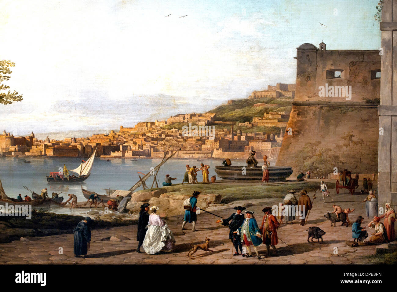 Detail-Ansicht des Golfs von Neapel 1748 Claude Joseph Vernet 1714-1789 Frankreich Französisch Stockfoto