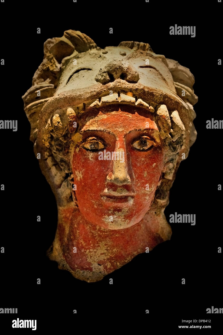 Kopf des Herakles 5-4 th Jahrhundert v. Chr. Cerveteri Etrusker Nekropole Tuscany Italien Italienisch Stockfoto