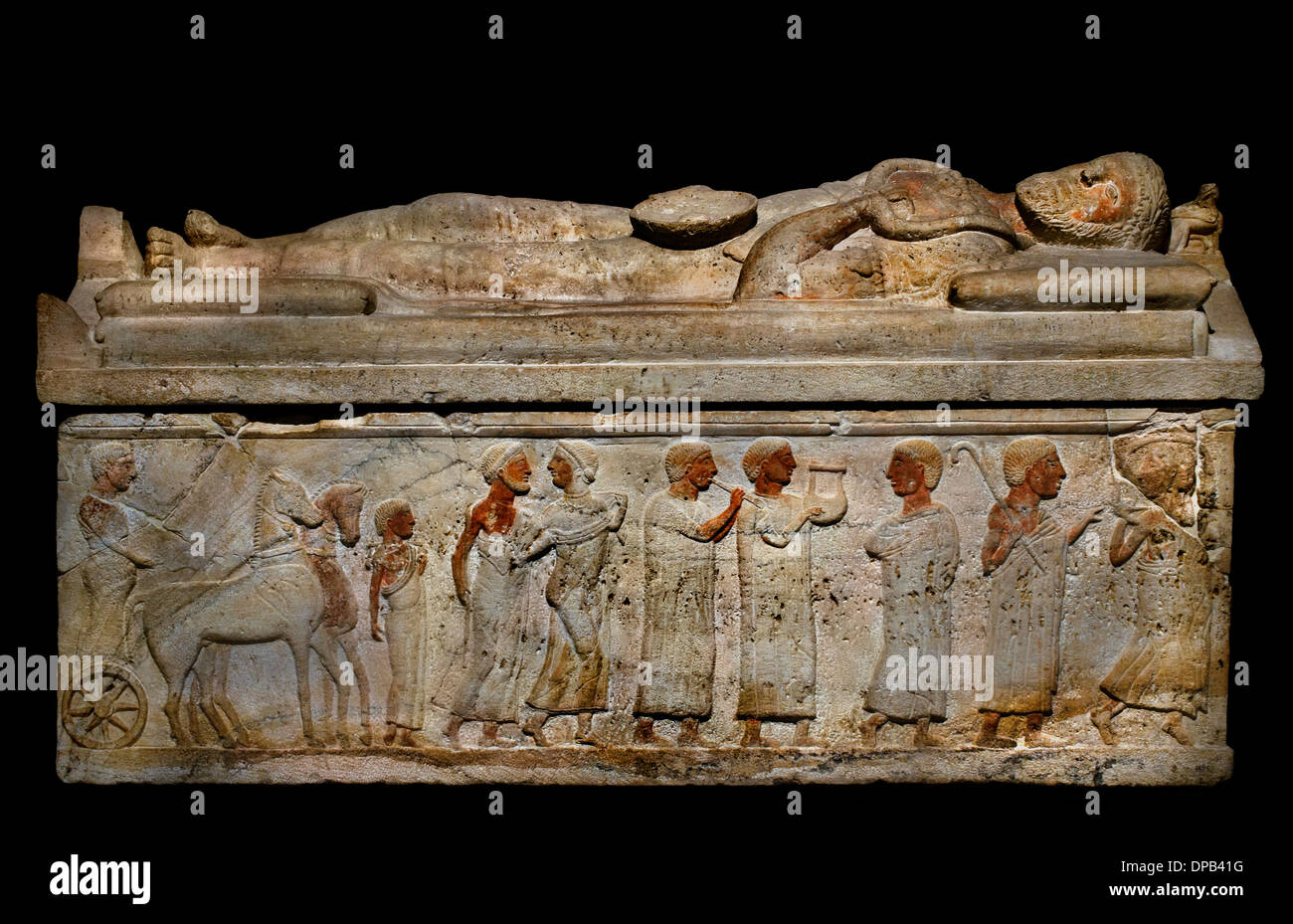 Sarkophag des Magistrats 4. Jahrhundert v. Chr. Grab der Sarkophage Cerveteri Etrusker Nekropole Toskana Italien Italienisch Stockfoto