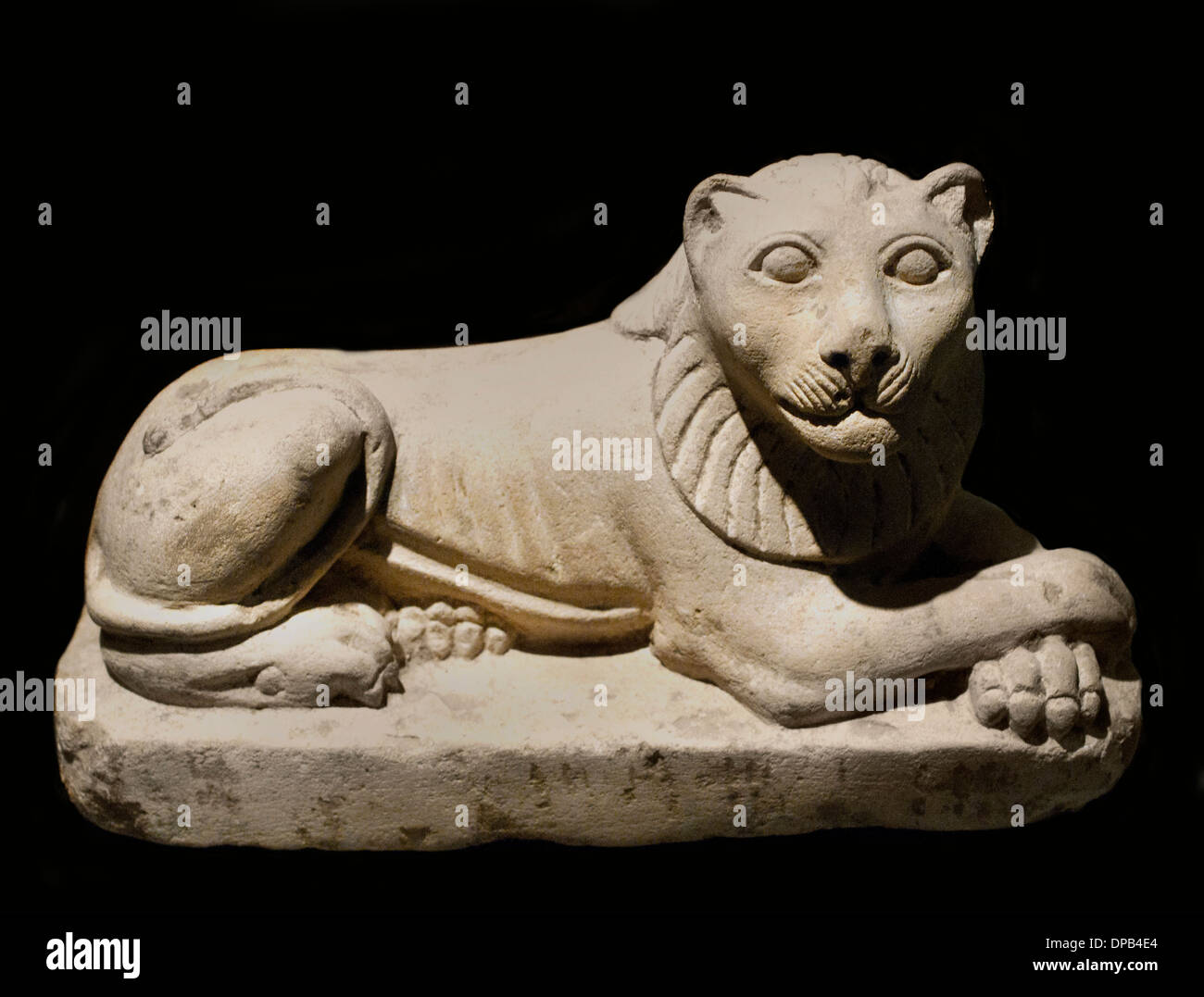 Figur eines liegenden Löwen 400-600 n. Chr. Koptischen Periode Ägypten ägyptische Stockfoto
