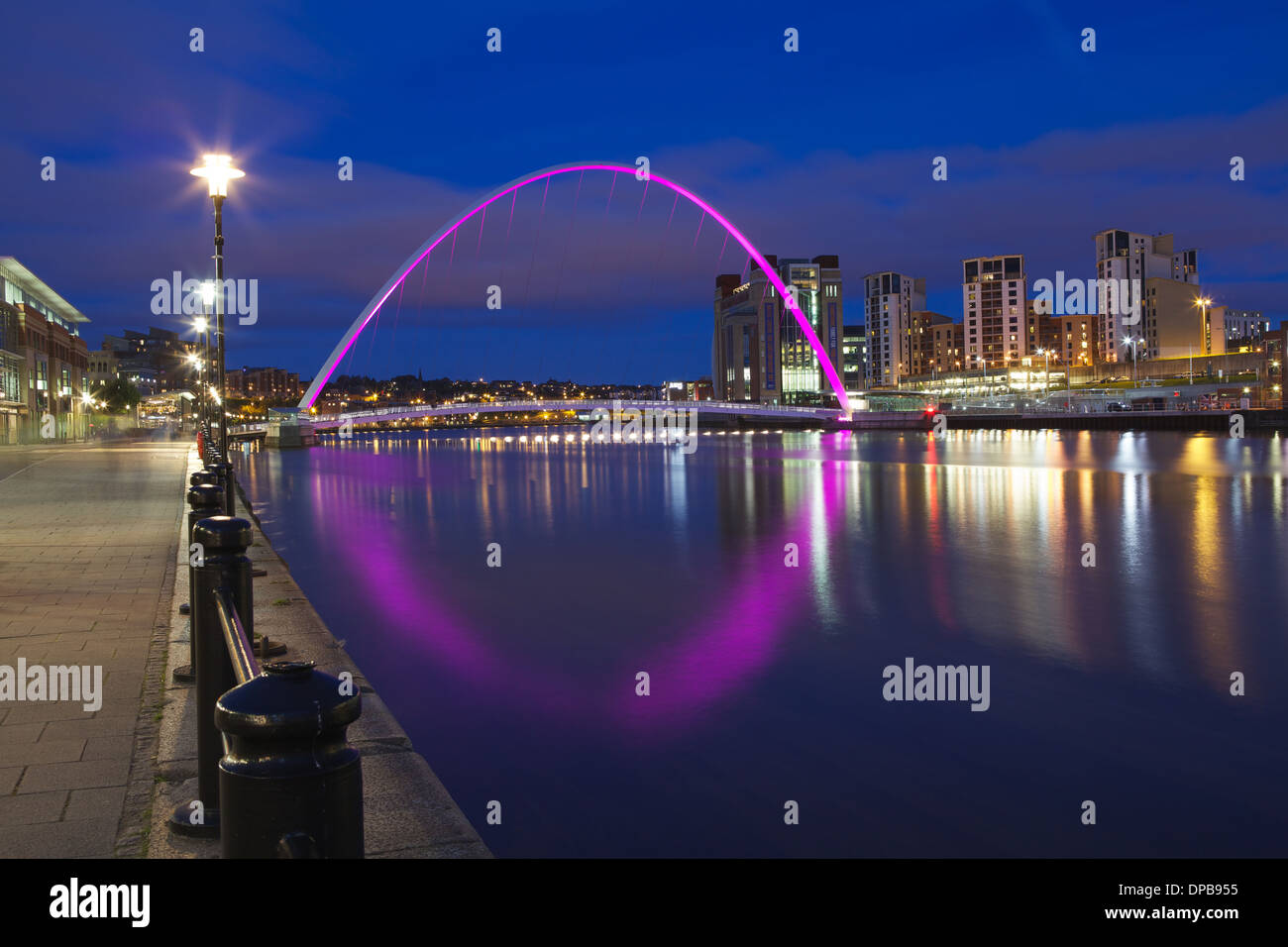 Millennium Bridge, Kai, Newcastle-upon-Tyne, North East England. Stockfoto