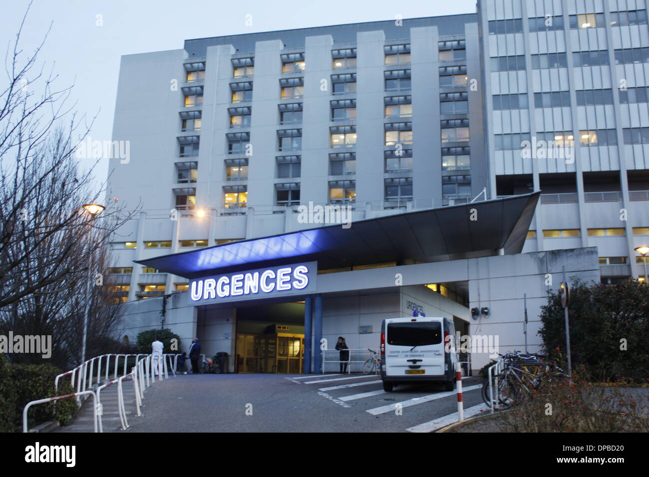 Grenoble, Frankreich. 9. Januar 2014. Grenoble Krankenhaus wo Michael Schumacher im Krankenhaus ist nach einem Sturz beim Skifahren, CHU Grenoble, Frankreich. Bildnachweis: Thibaut/Alamy Live-Nachrichten Stockfoto