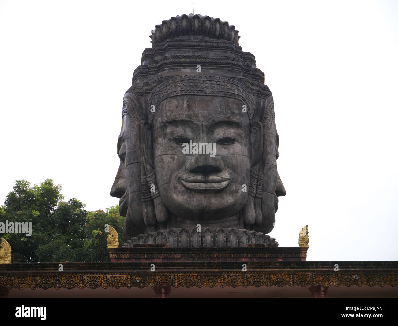 Vier fuhren Statue Kampong Cham, Kambodscha Stockfoto