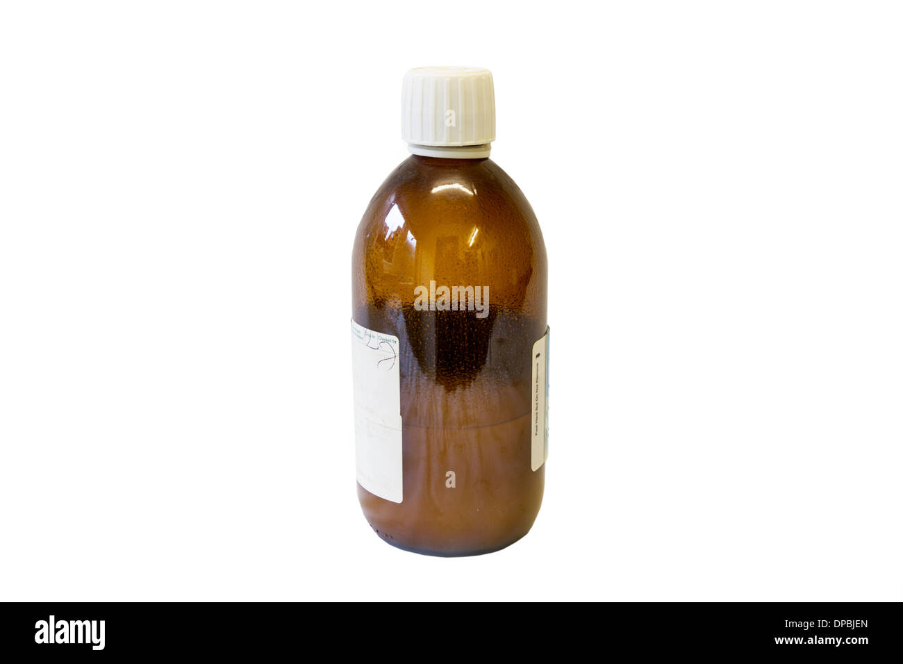 Halb volle Flasche veraltet Medizin Stockfoto