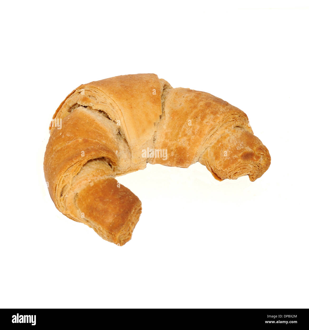 Croissant auf einem weißen Hintergrund. Stockfoto