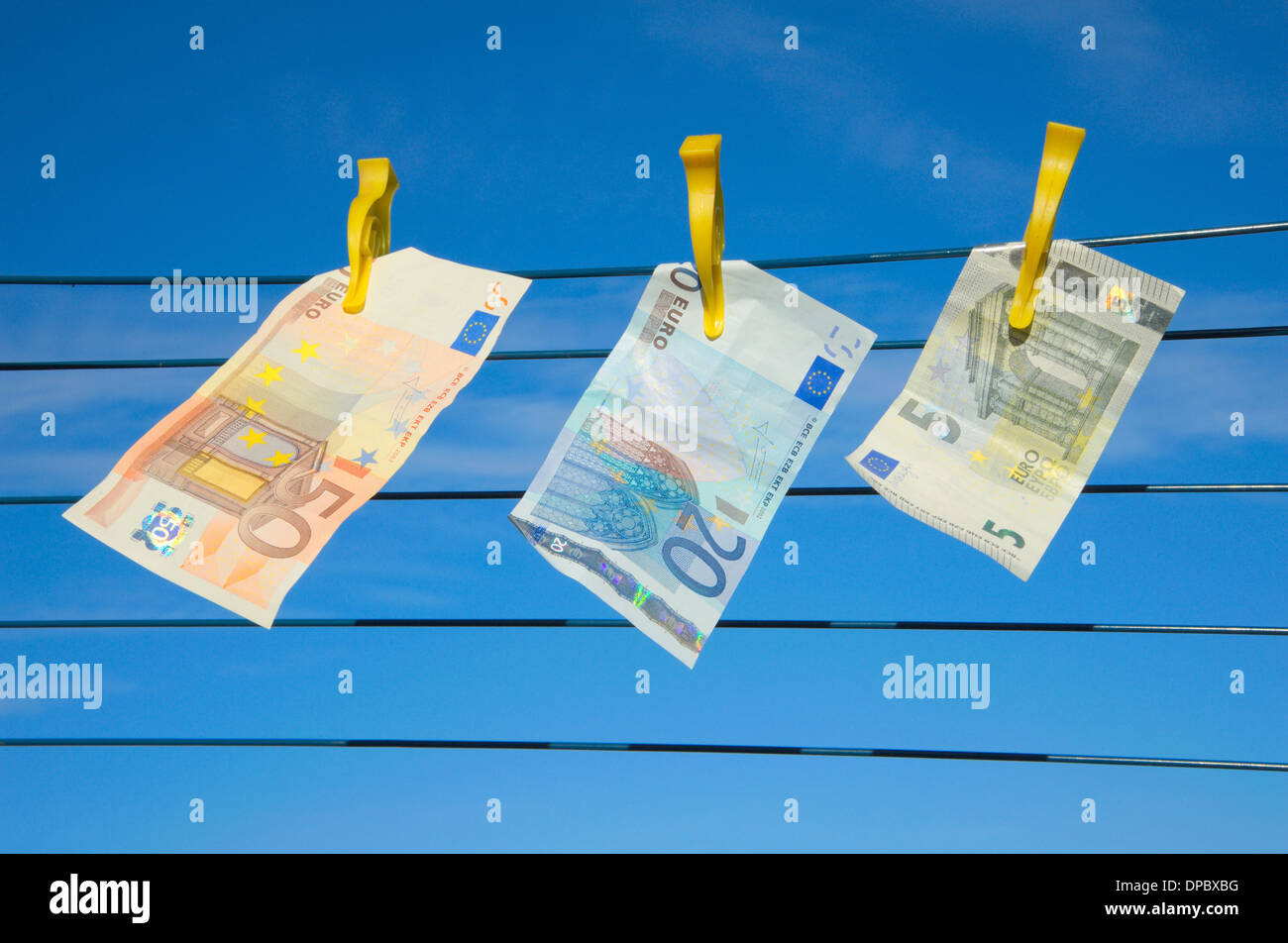 Euro-Banknoten im wind Stockfoto
