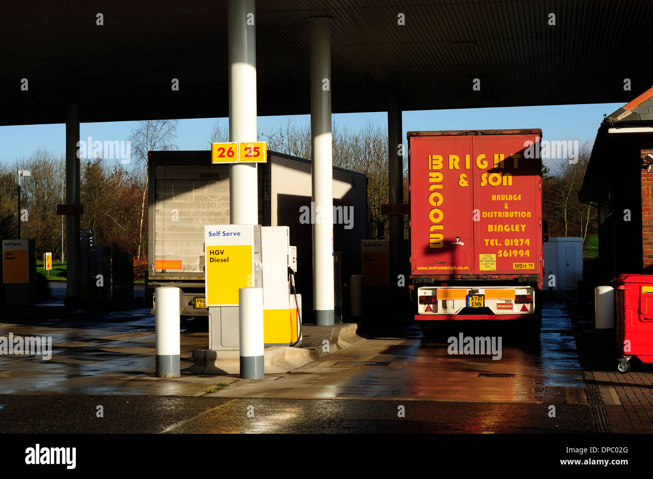 Tibshelf Autobahn Kraftstoff Dienstleistungen Autobahn M1, Derbyshire, UK. Stockfoto