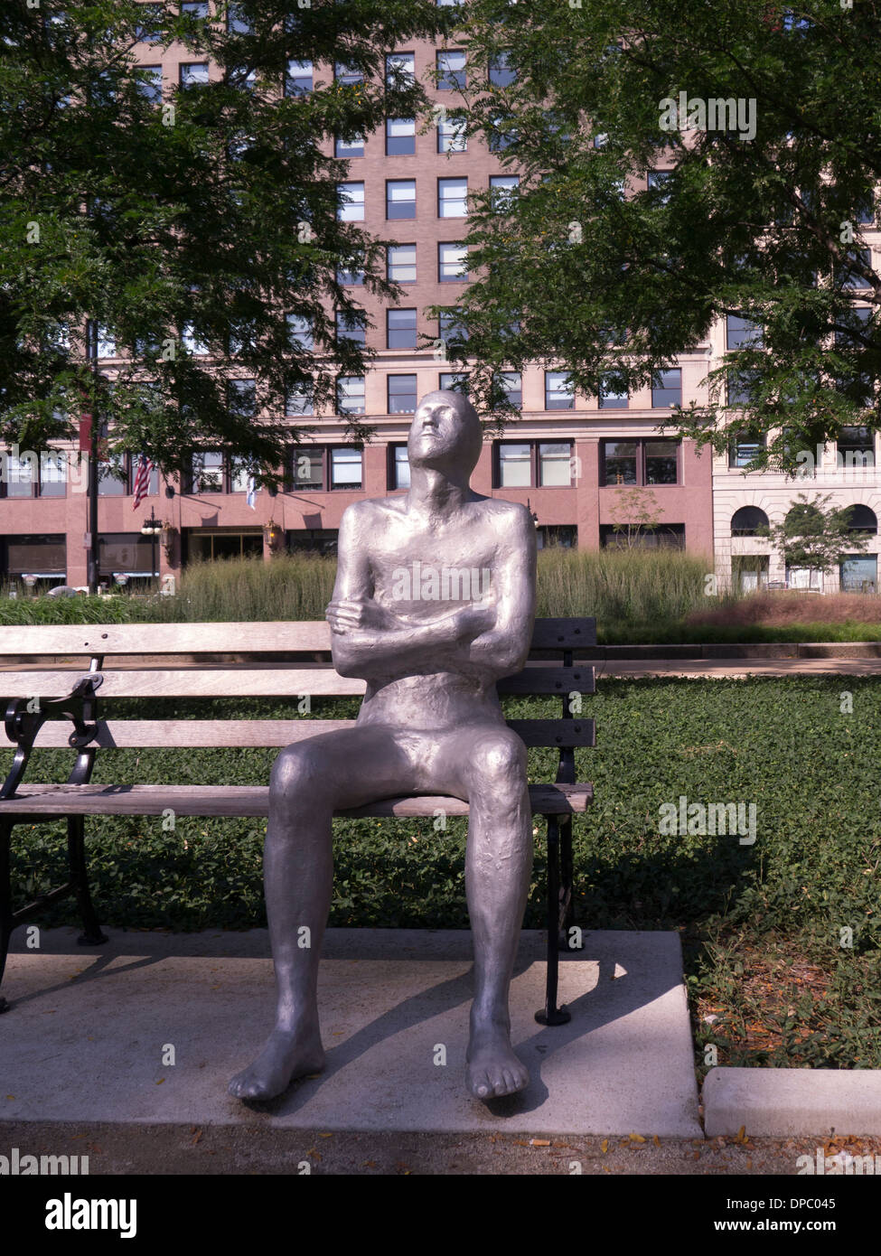 Grenzt, Skulpturen von Steinunn Thorarinsdottir Solti Garten, Grant Park, Chicago Illinois Stockfoto