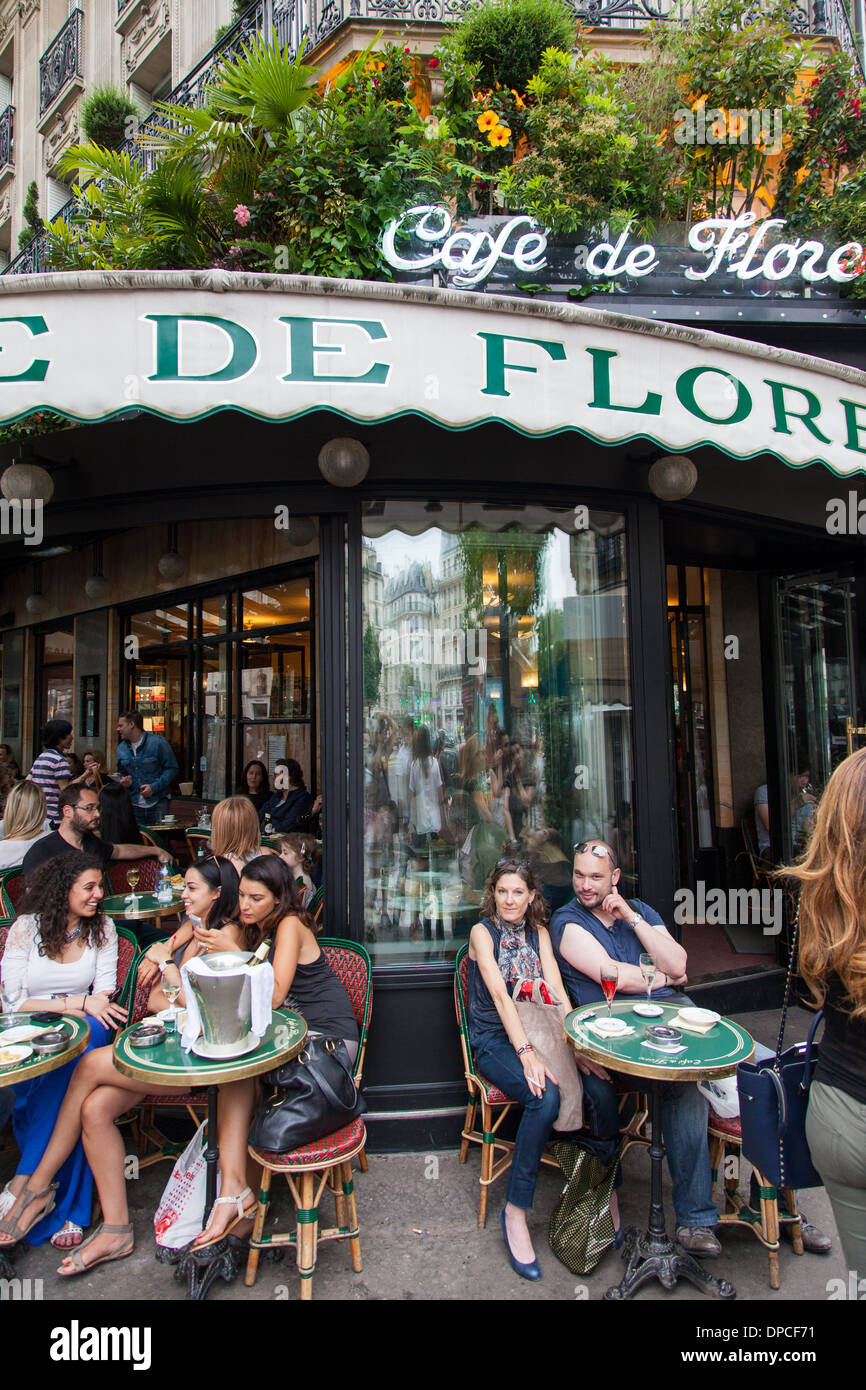 Paris, Café de Flore Stockfoto