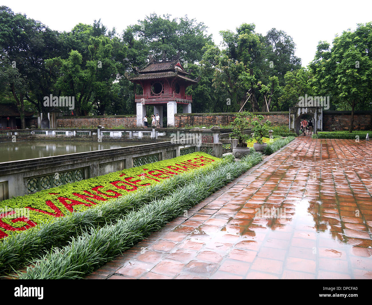 Hanoi-Vietnam-Tempel der Literatur.   Khue Van Cac Tor Stockfoto