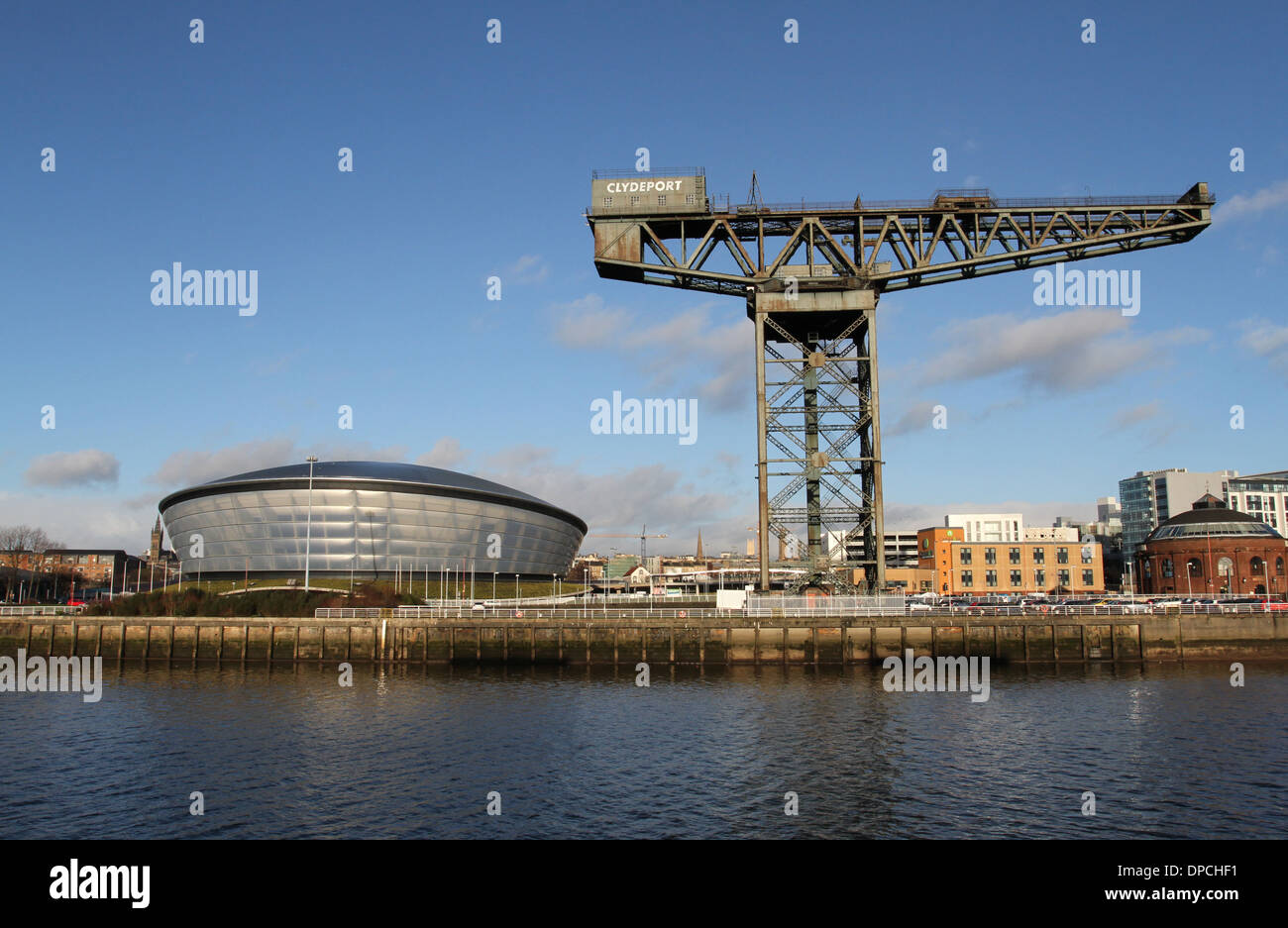 Finnieston Kran und der Hydro Glasgow Schottland Januar 2014 Stockfoto