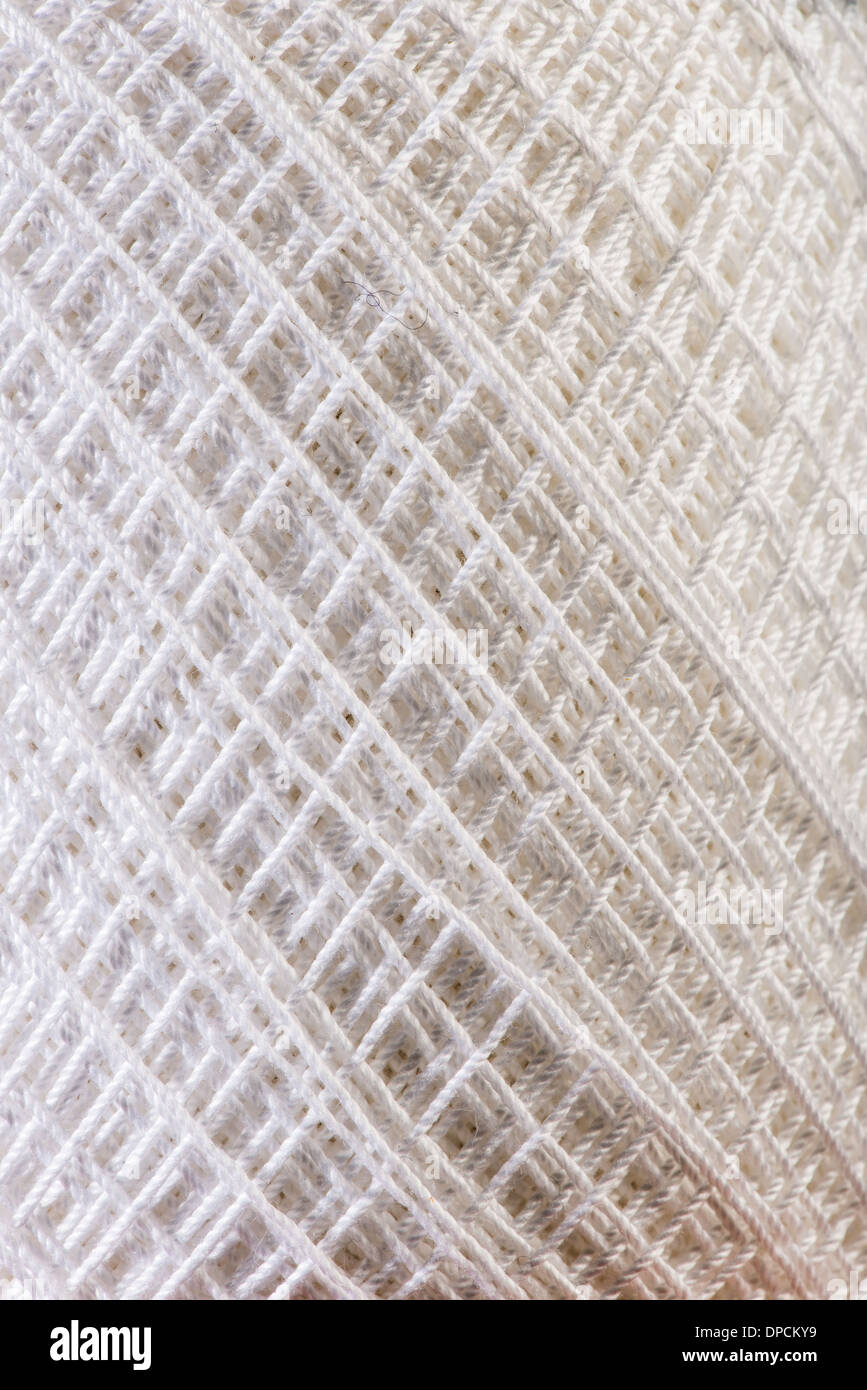 Weißes Garn Nahaufnahme Makroaufnahme Stockfoto