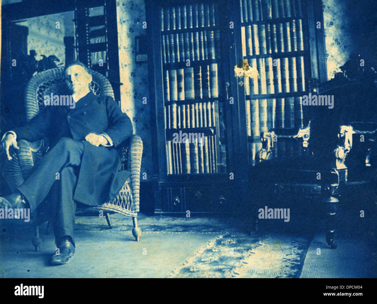Koreshan Gründer Cyrus Teed in seinem Büro in Chicago, Illinois Stockfoto