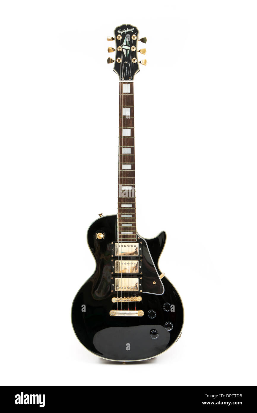 Vintage e-Gitarre Epiphone Les Paul Black Beauty 3 (Gibson) Stockfoto