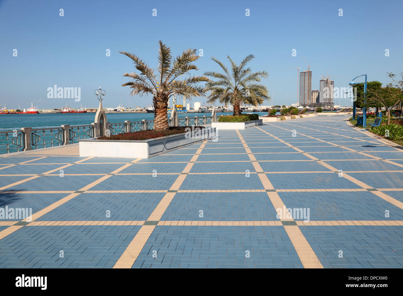 Corniche in Abu Dhabi, Vereinigte Arabische Emirate Stockfoto