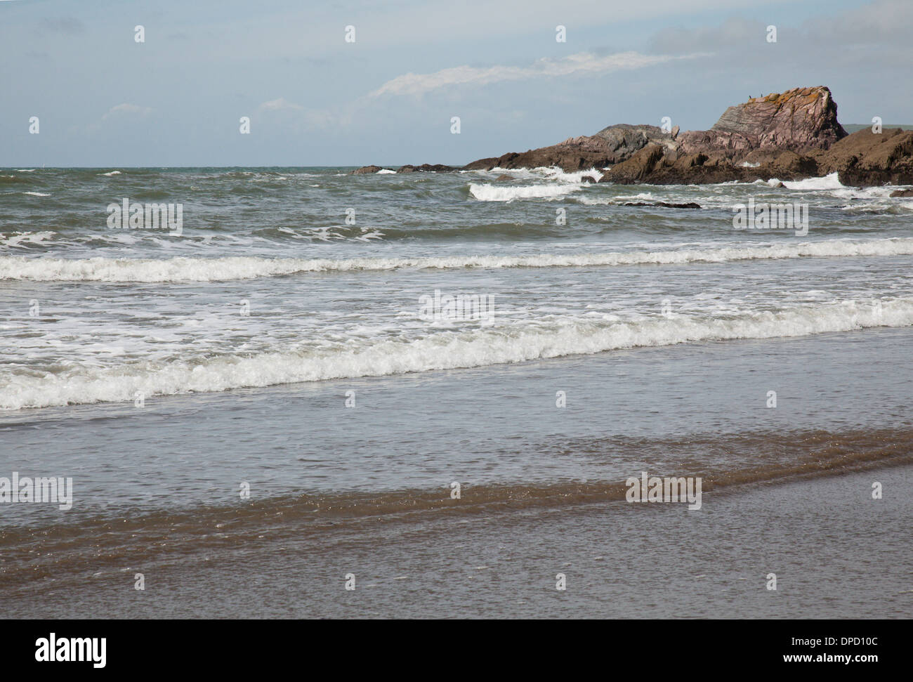 Das Meer an der Ayrmer Bucht, Devon, England, UK Stockfoto