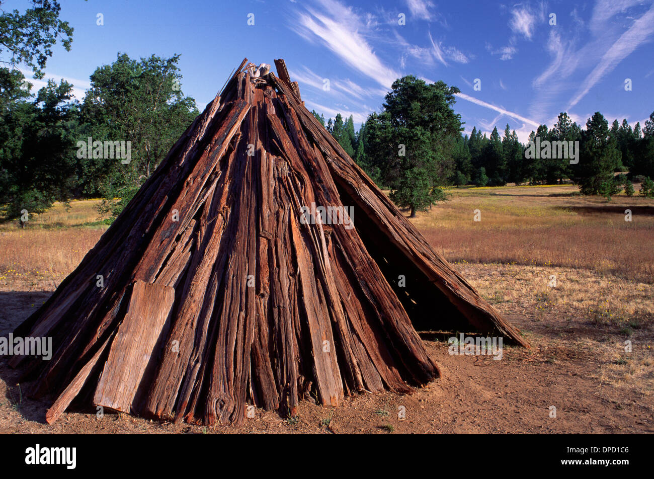 Bellen Sie, Haus, indische Schleifen Rock State Historic Park, Kalifornien Stockfoto