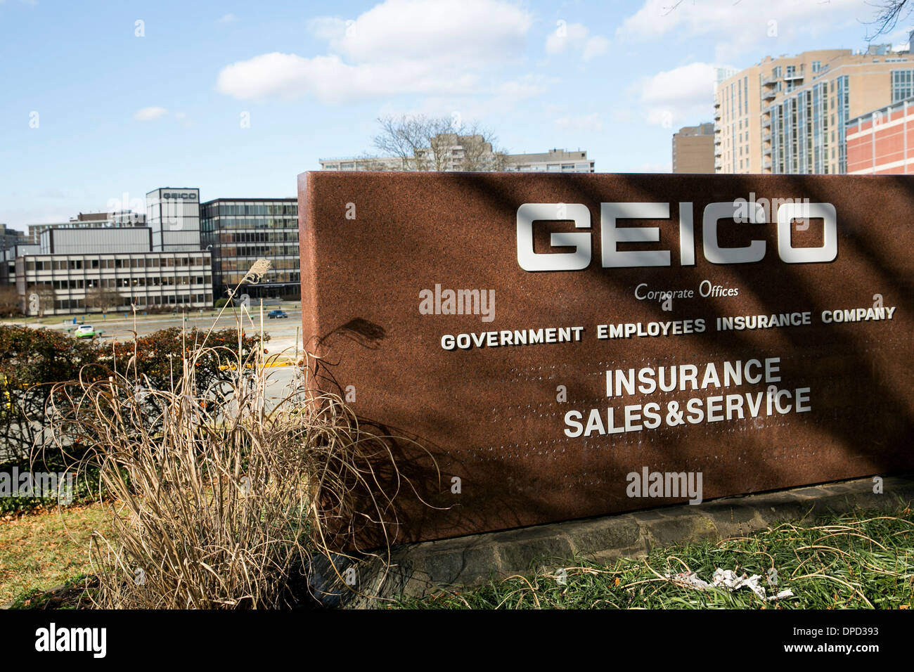 Die zentrale GEICO, auch bekannt als der Regierung Angestellten Versicherung in Chevy Chase, Maryland. Stockfoto