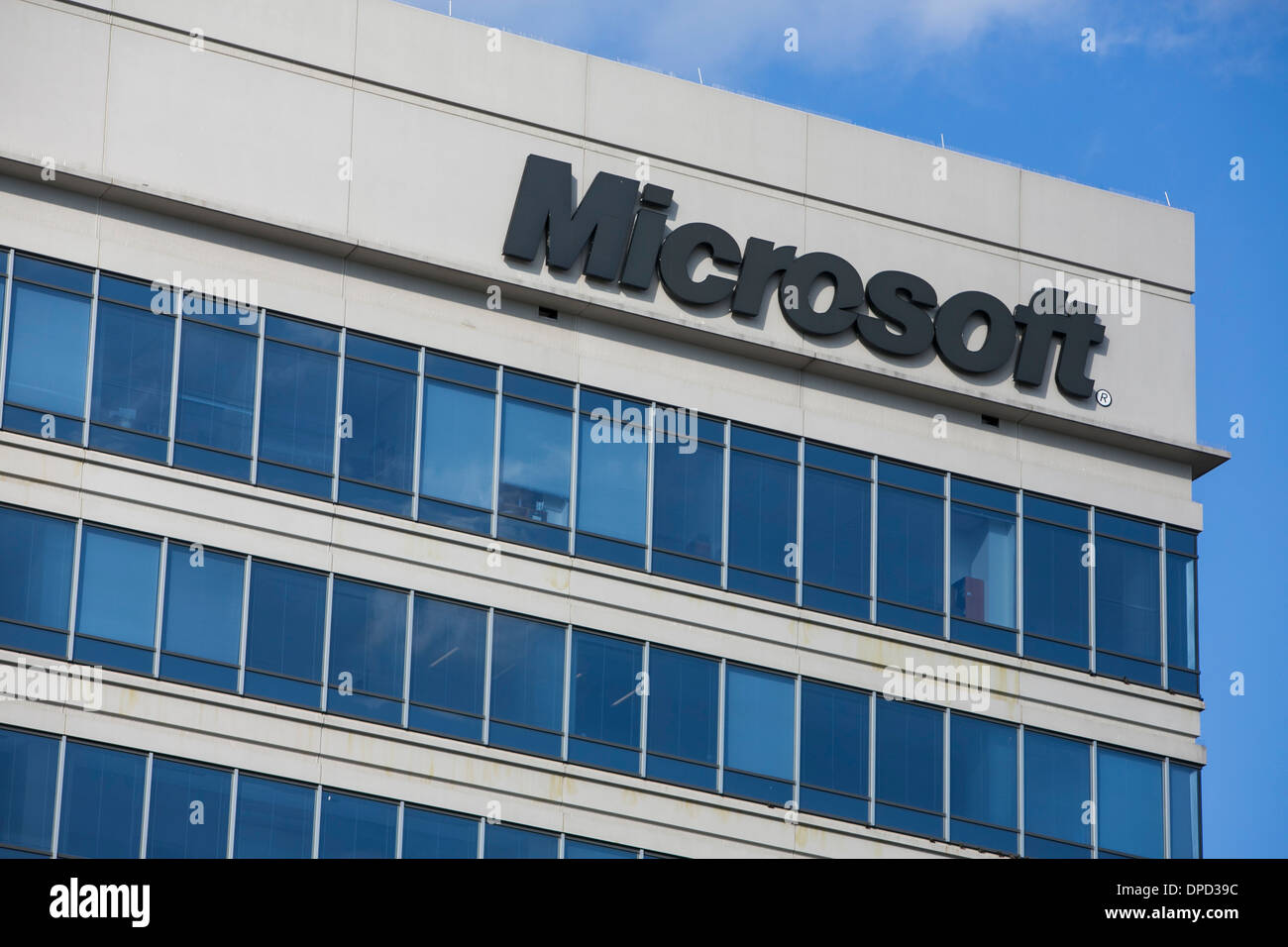 Ein Bürogebäude von Microsoft besetzt. Stockfoto