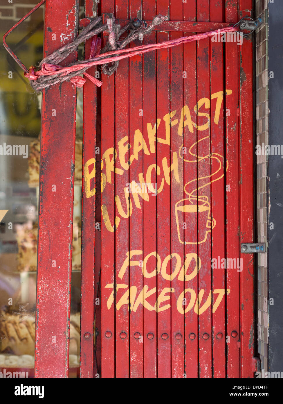 Frühstück und Mittagessen in einem chinesischen Restaurant in San Francisco zu unterzeichnen Stockfoto