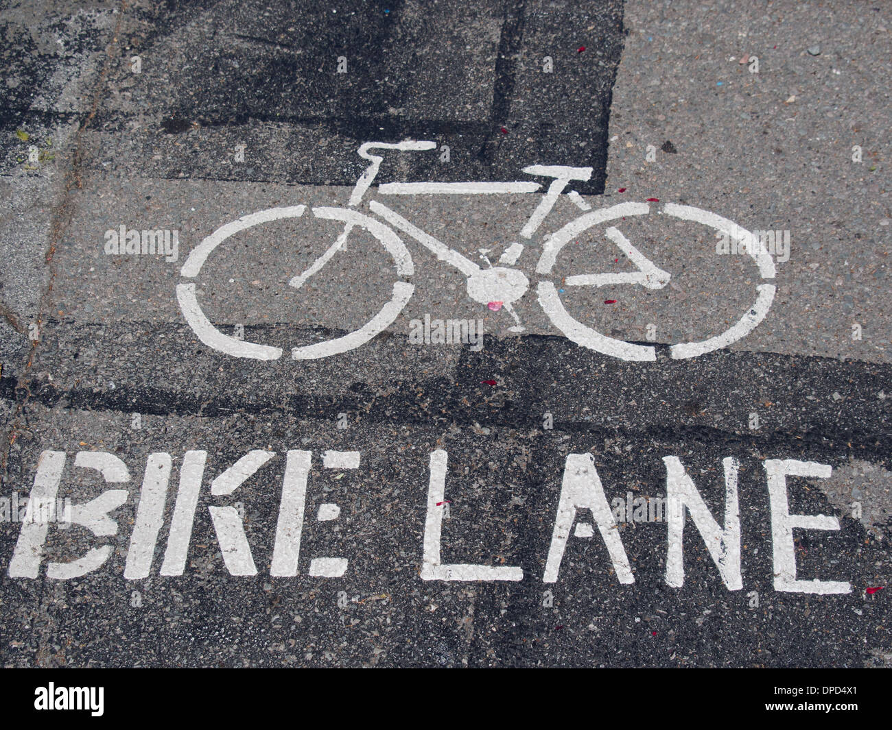Bike-Lane-Zeichen Stockfoto