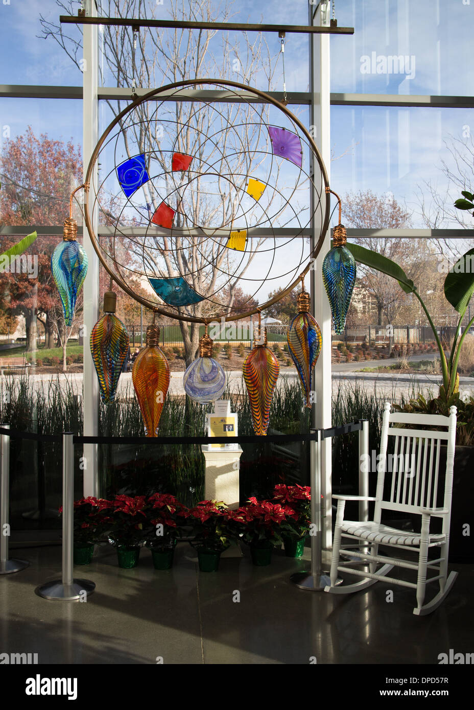 Riesige Dream Catcher Kunst im Botanischen Garten von Oklahoma City Stockfoto