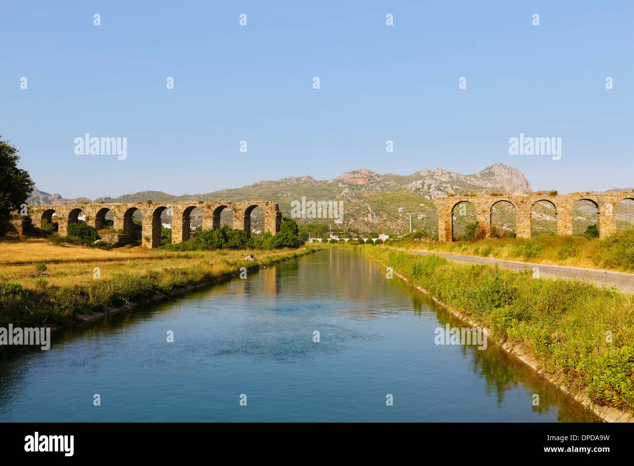 Türkei, Serik, antike Stadt Aspendos, Aquädukt Stockfoto