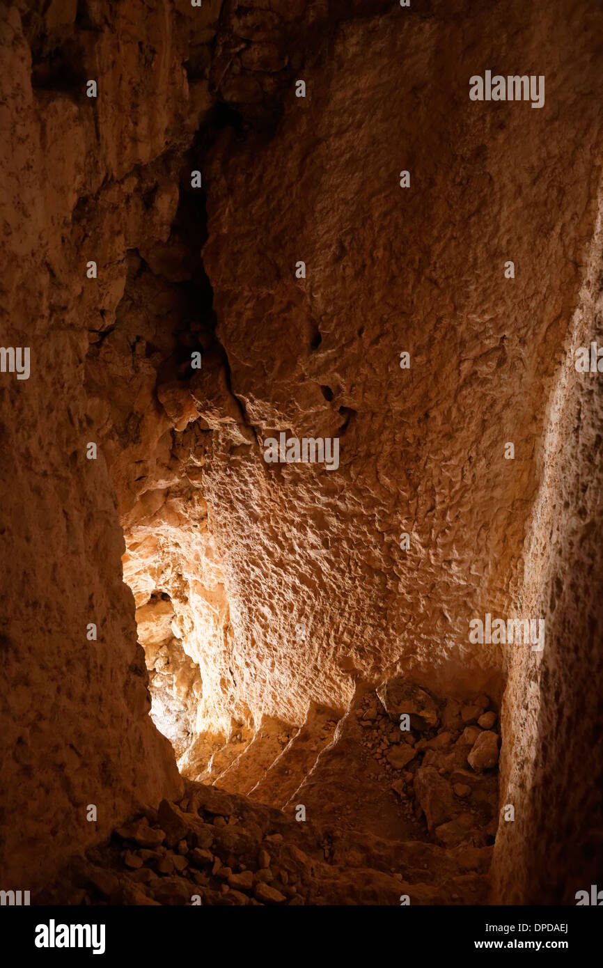 Türkei, Treppen im Tunnel am Alara Burg in der Nähe von Alanya Stockfoto