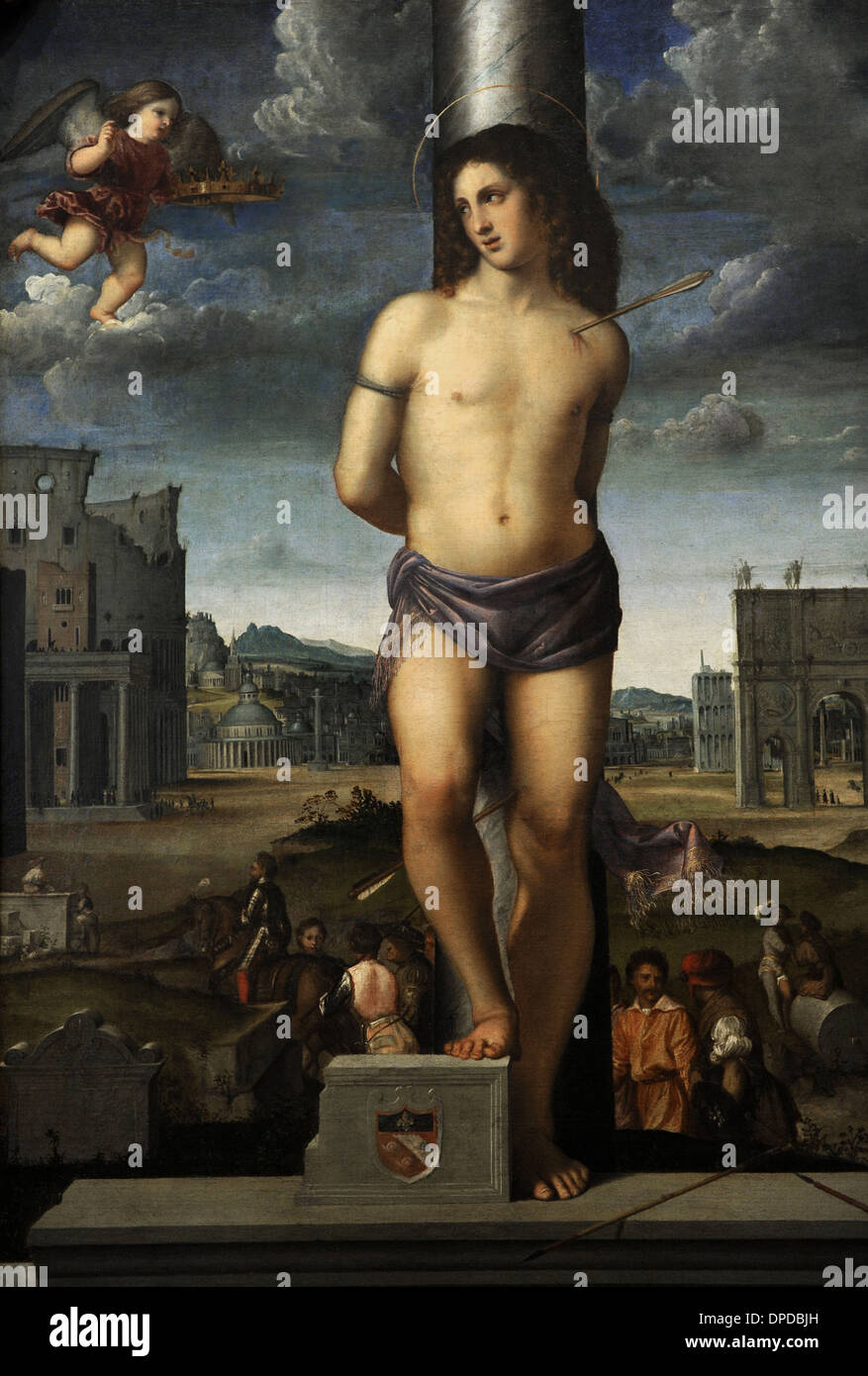 Sankt Sebastian. 3. Jahrhundert. 1520. Gemälde von einer venezianischen oder Northern italienischen Schule. Gemaldegalerie. Berlin. Deutschland. Stockfoto