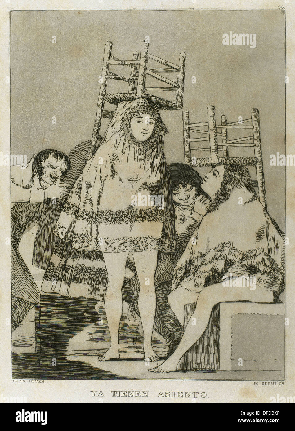 Goya (1746-1828). Spanischer Maler und Grafiker. Los Caprichos. Ya Tienen Asiento (bereits Platz haben). Nummer 26. Stockfoto