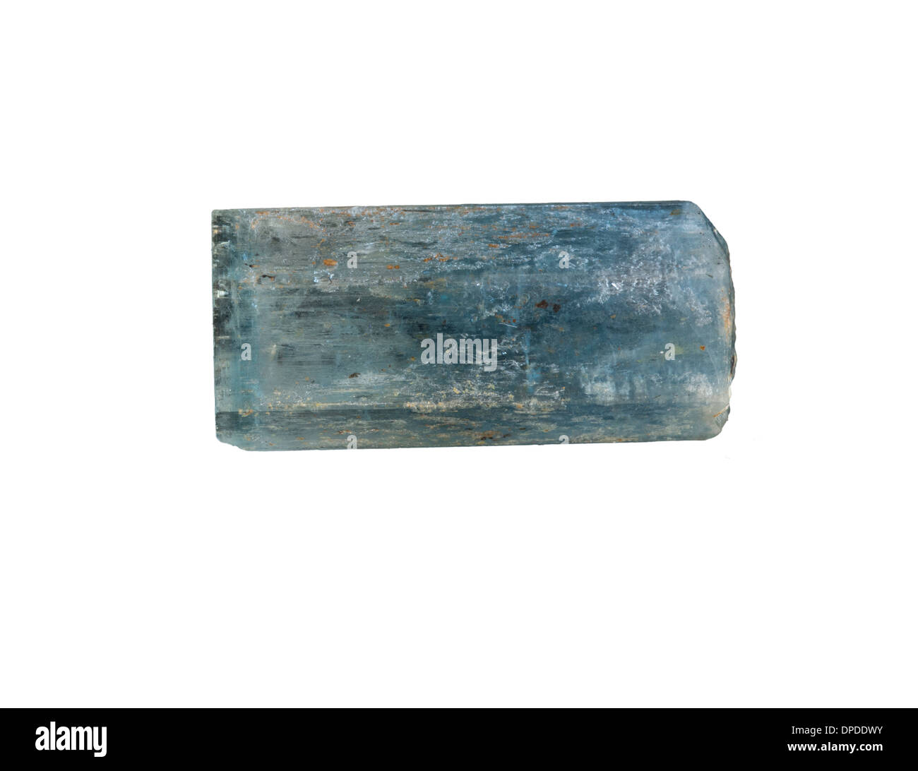 Aquamarin eine transparente blass blaue Varietät von Beryl Be3Al2Si6O18 Stockfoto