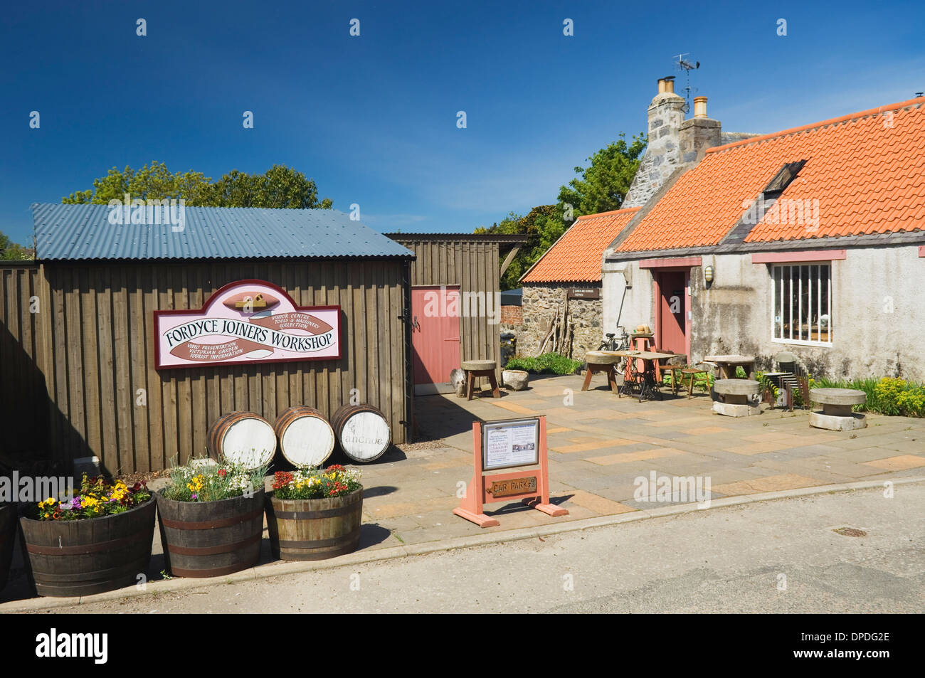 Fordyce Tischler Werkstatt und Besucherzentrum, Fordyce, Aberdeenshire, Schottland. Stockfoto