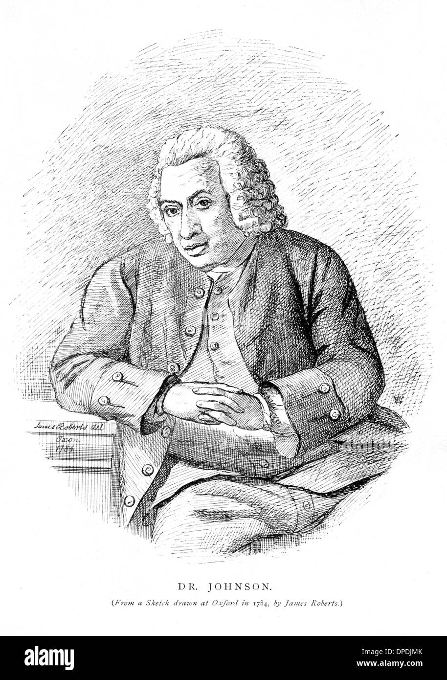 DR. SAMUEL JOHNSON SKIZZIERT Stockfoto