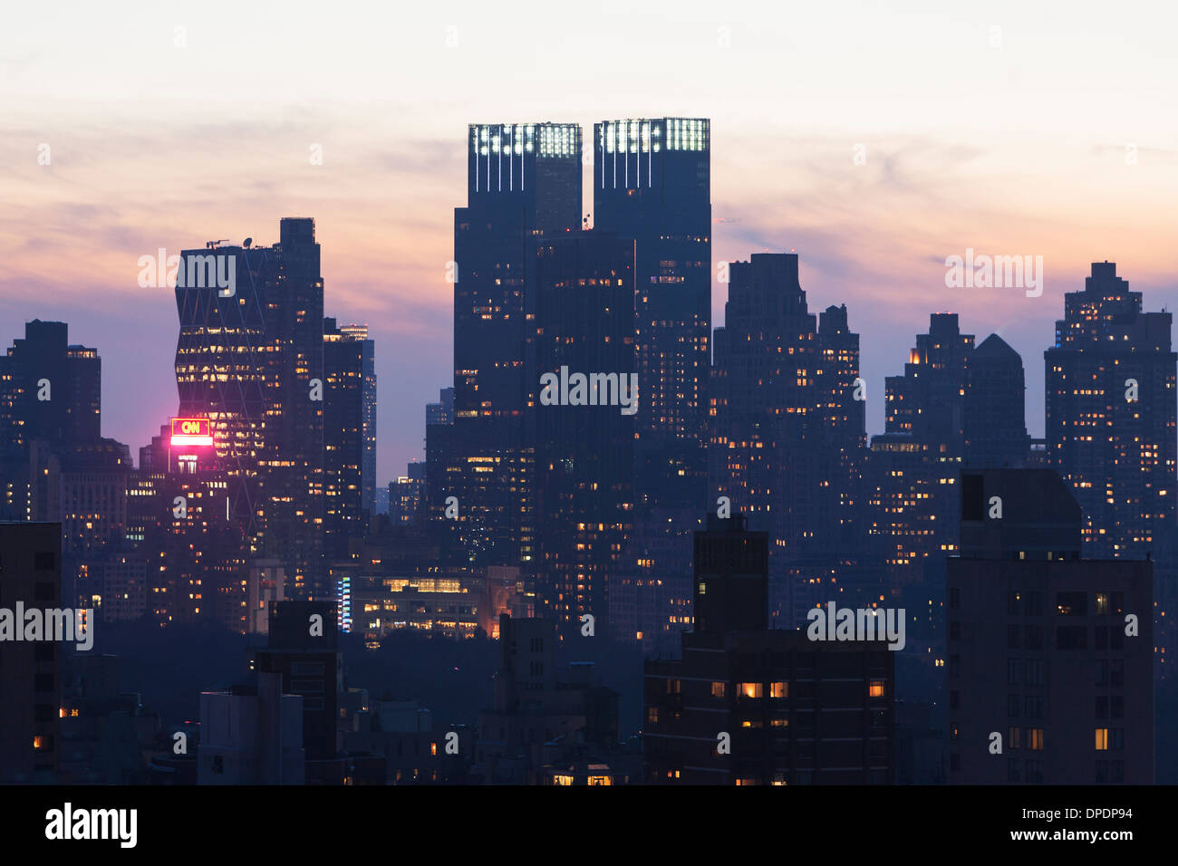 Silhouette Stadtbild, New York City, USA Stockfoto