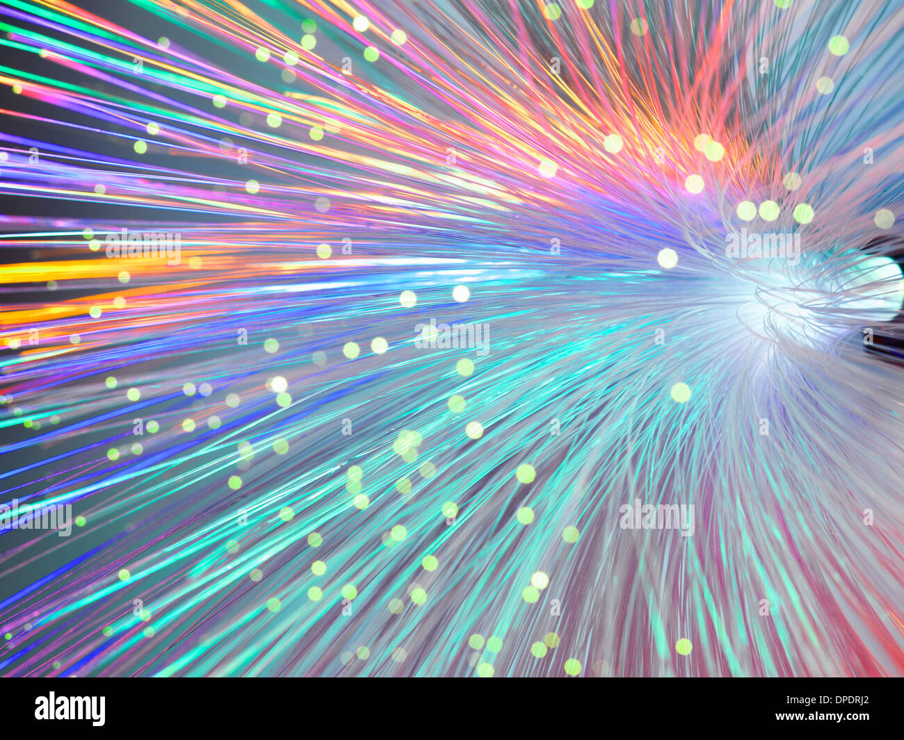 Bündel von Faser-Optik verwendet, um Daten zu senden Stockfoto