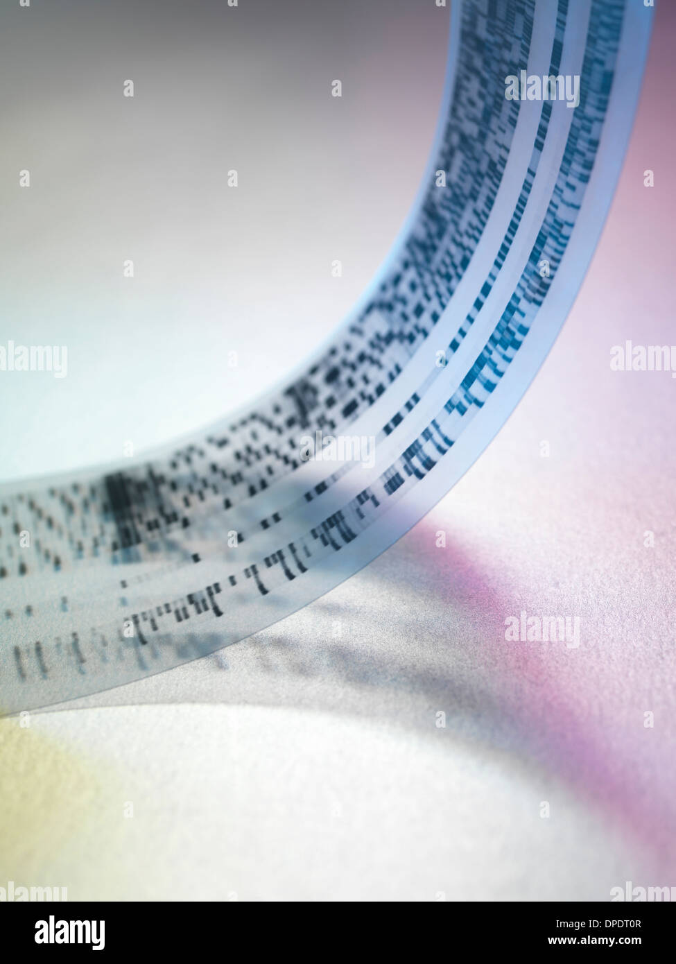 DNA-Autoradiogram Gel verwendet für die Suche nach der Basensequenz eines Segments von DNA Stockfoto