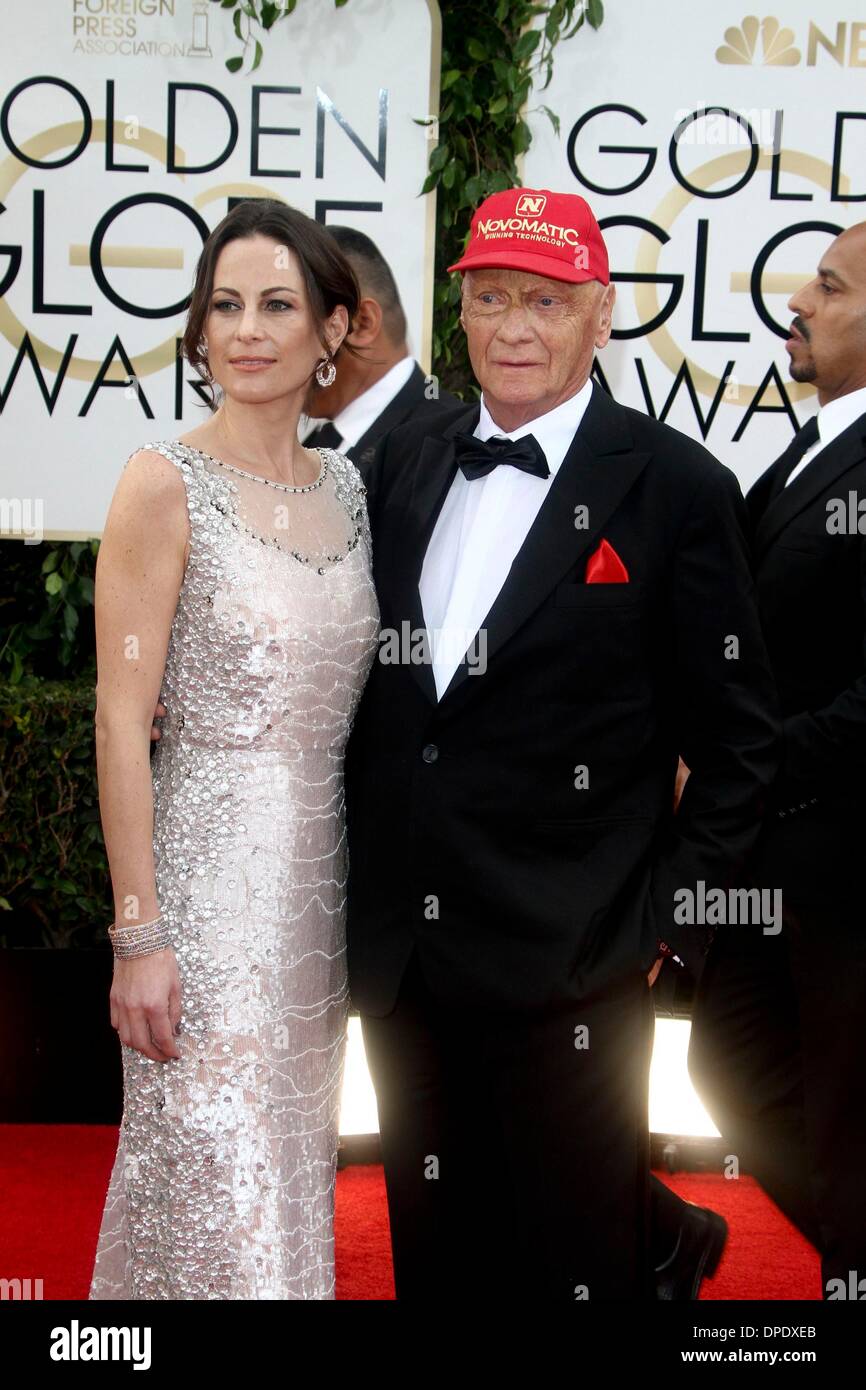 Beverly Hills, CA, USA. 12. Januar 2014. Niki Lauda im Ankunftsbereich für 71. Golden Globes Awards - Ankünfte, The Beverly Hilton Hotel, Beverly Hills, CA 12. Januar 2014. Bildnachweis: Charlie Williams/Everett Collection/Alamy Live-Nachrichten Stockfoto