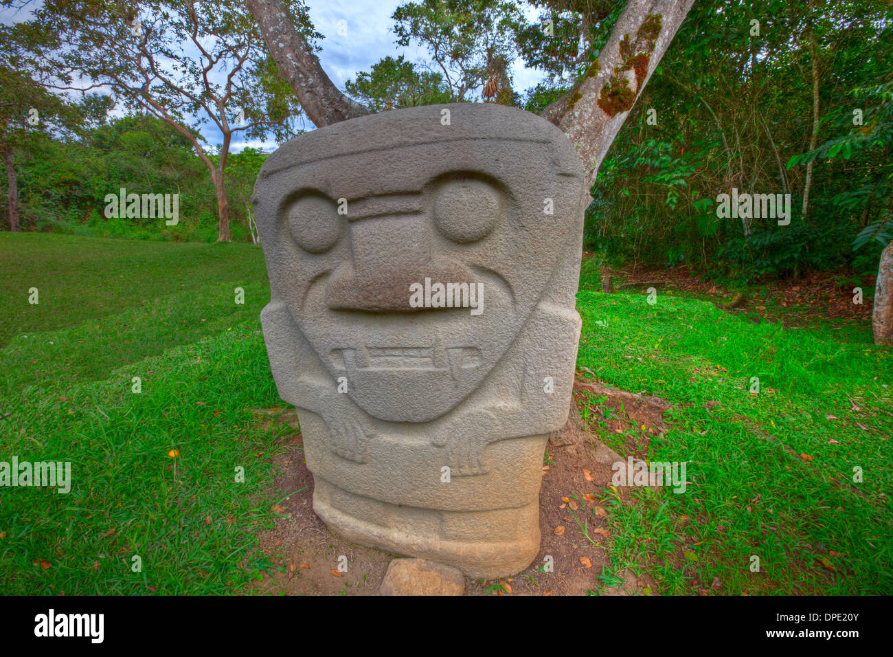 Antike Statue San Agustin archäologischen Park Kolumbien 3000 Jahr Statuen von unbekannten Kultur Stockfoto