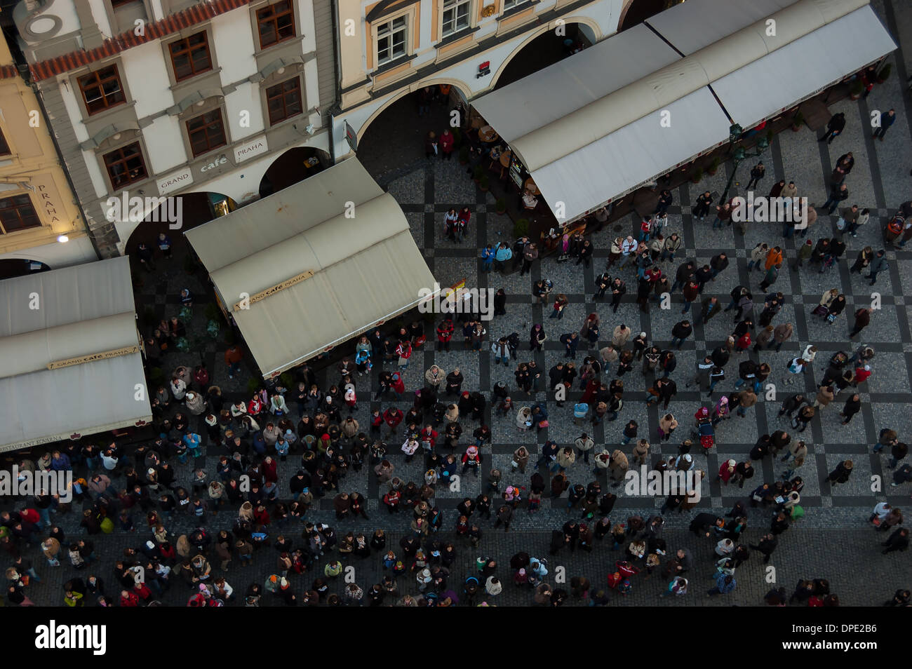 Altstädter Ring in Prag beschäftigt. Stockfoto