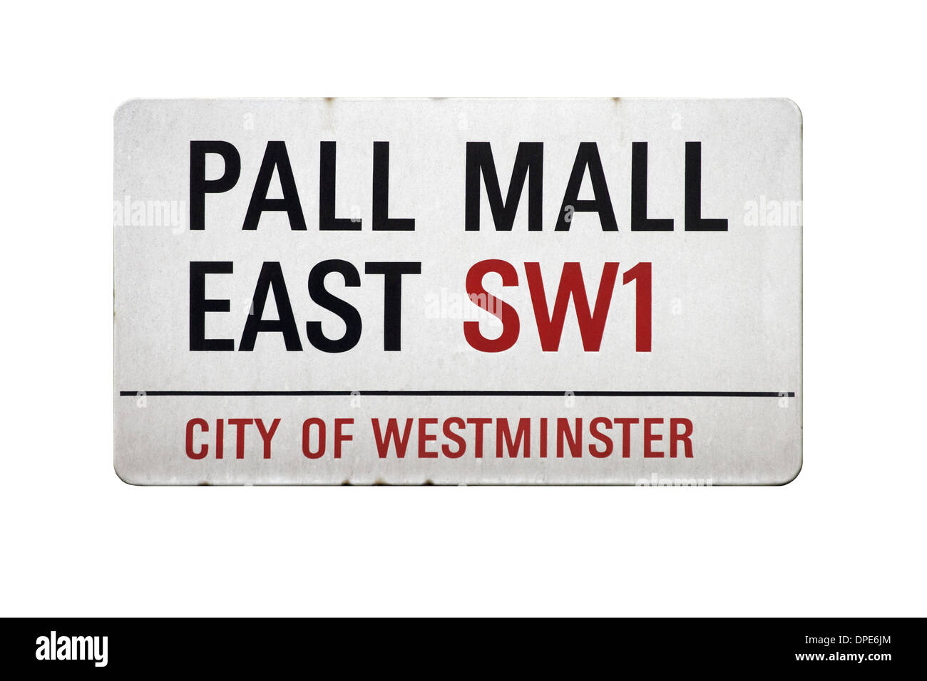 Ausschnitt der Pall Mall Zeichen, London, England, Vereinigtes Königreich Stockfoto