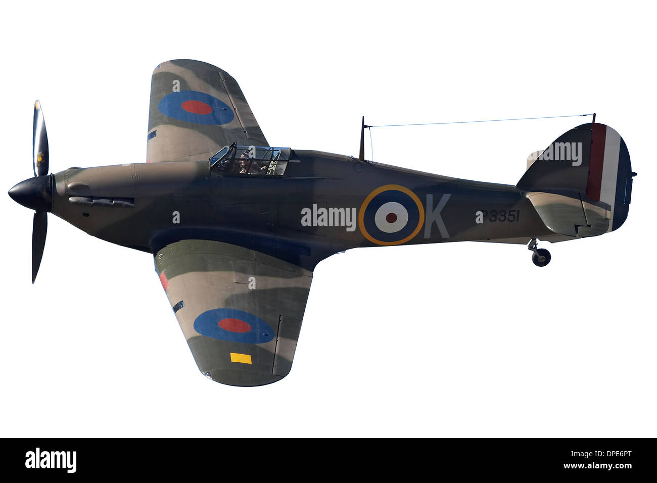 Ausschnitt der Hawker Hurricane - britischen und Alliierten des zweiten Weltkriegs Jagdflugzeug Stockfoto